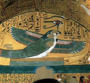 Luxor Tebe: Deir el Medineh, Necropoli degli artigiani. Il Dio Horus in una tomba della XVIII dinastia da Leopold Blonder