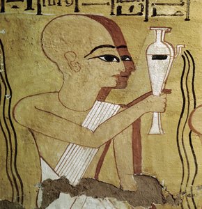 Luxor Tebe: Deir el Medineh, necropoli degli artigiani. Sacerdoti che praticano la purificazione. Tomba della XIX dinastia