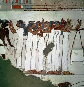 Luxor Tebe: necropoli dei nobili, gruppo di piangenti (XVIII dinastia)