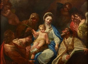Madonna con bambino, santi e angeli