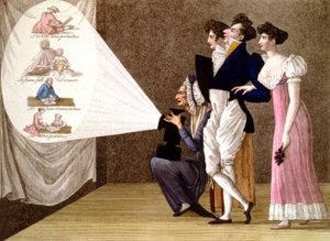 Lanterna magica a Parigi, c. 1810 da Unbekannter Künstler