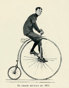 Uomo che cavalca un velocipede da Unbekannter Künstler