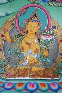 Manjushri, divinità della conoscenza. Monastero di Kopan, Kathmandu, Nepal
