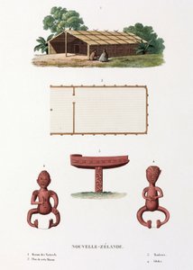 Casa e idoli Maori, Nuova Zelanda da Unbekannt