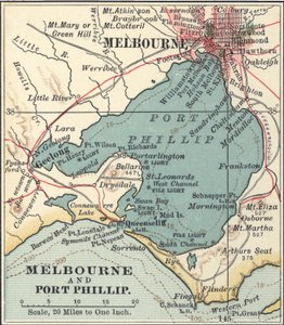 Mappa di Melbourne, c.1900 da Unbekannter Künstler