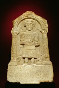 Stele funeraria in marmo, con iscrizione greca, romana, III secolo a.C.