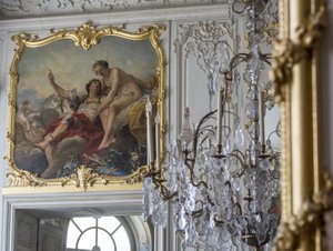 Marte e Venere. Dipinto di Carle Van Loo (1705-1765). Chambre du Prince, Hotel de Soubise, Parigi