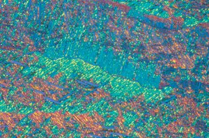 Micrografie (Luce) Lega di titanio incisa, micrografia a luce