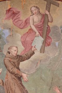 Affresco del XVIII secolo che raffigura la vita di San Francesco d