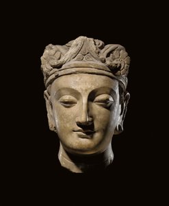 Testa monumentale gandharica di un Bodhisattva, II-III secolo da Unbekannt