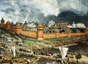 Cremlino di Mosca durante il regno di Ivan III (Ivan il Grande) nel XVI secolo di Apolinary Vasnetsov (1921)