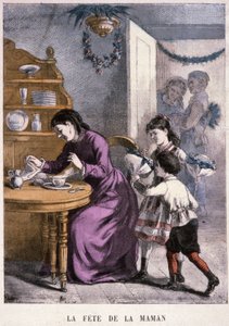 Festa della Mamma, c. 1870-1880 (incisione) da Unbekannter Künstler
