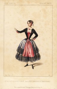 Elisabeth Augustine Bressant come Nini Pompon in les Deux Compagnons du Tour de France di Lockroy e Wailly, Theatre des Varietes da Unbekannter Künstler