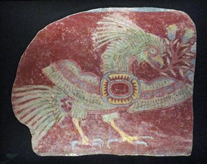 Frammento murale di un quetzal allegorico, Periodo Classico Antico, 200-600 d.C. da Unbekannt