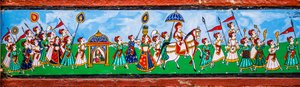 Murale nella città vecchia di Bundi, Bundi, Rajasthan, India, Asia da Unbekannter Künstler