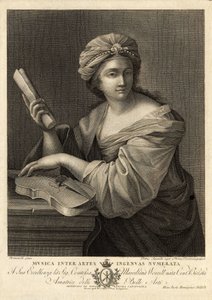Musica inter artes ingenua numerata, Incisione di Pietro Savorelli dopo un dipinto di Giovanni Francesco Romanelli, pittore barocco del XVIII secolo da Unbekannter Künstler
