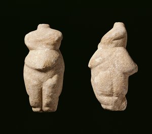 Signora Neolitica di Steopagus, vista frontale e laterale, Avaritsa (Meliteia) in Tessaglia, Grecia, 6000-5200 a.C.