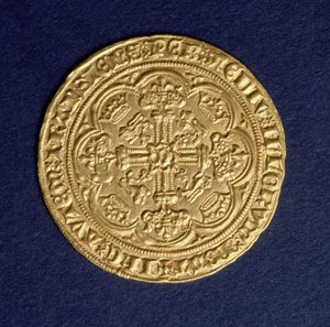 Nobile di Edoardo III, retro con motivo a croce, zecca di Calais, introdotto nel 1344 da Unbekannt