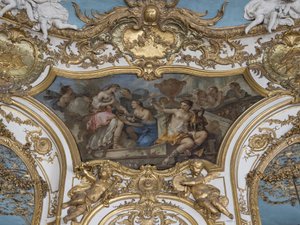 Ninfe che offrono fiori a Psiche sulla soglia del Palazzo dell