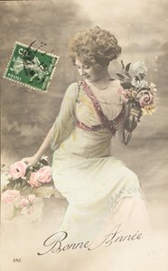 Felice anno, Auguri, Donna Belle Epoque