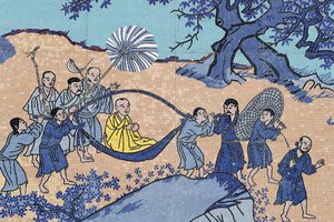 Pagoda buddista Ong Nui, affresco murale, Monaco buddista, Quy Nhon, Vietnam, 2019 da Unbekannt