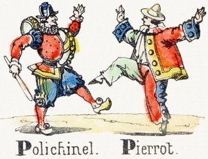 P - Polichinelle Pierrot - Alfabeto di Intrattenimento per Bambini c.1890 da Unbekannt