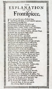 Pagina del titolo e spiegazione in forma di poema della 4a edizione di 