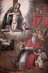 Dipinto nella chiesa di Tricase: San Marco che scrive il Vangelo, Tricase, Italia