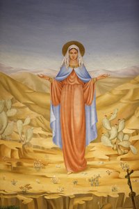 Dipinto nella chiesa della Visitazione a Ein Kerem: Vergine Maria in Terra Santa, Ein Kerem, Israele