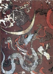 Dipinto della Luna e di un drago, Cina, inizio I secolo a.C. da Unbekannt