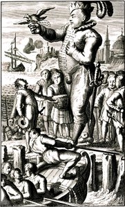 Pantagruel invia notizie a Gargantua tramite un piccione viaggiatore (Rabelais)