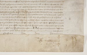 Bolla papale che conferma la carta del Vescovo Henry Wardlaw, recto da Unbekannt