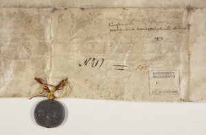 Bolla papale che conferma la carta del vescovo Henry Wardlaw, verso da Unbekannt