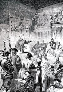 Paracelso che difende la sua causa. da Unbekannt