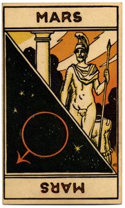 Paranormale. Astrologia. Marte (pianeta). Carta astrologica da: Le Tarot Astrologique, di Georges Muchery, Francia