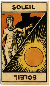 Paranormale. Astrologia. Il Sole (stella). Carta astrologica da: Le Tarot Astrologique, di Georges Muchery, Francia