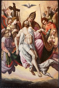Chiesa parrocchiale (Parochiale kerk Sint-Dionysius van Lede). Interno. Il coro. Un dipinto. Assunzione. da Unbekannter Künstler