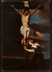 Chiesa parrocchiale (Parochiekerk Onze-Lieve-Vrouw). Interno. Dipinto. Calvario. da Unbekannter Künstler
