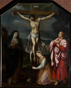 Chiesa parrocchiale (Parochiekerk Sint-Martinus). Dipinto. Il crocevia. 17° secolo da Unbekannter Künstler
