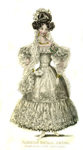 Abito da sposa parigino del 1830 da Unbekannter Künstler