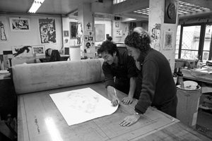Scoperta da incisione dopo la stampa. Laboratorio di incisione Pasnic a Parigi nel 2009. da Unbekannt