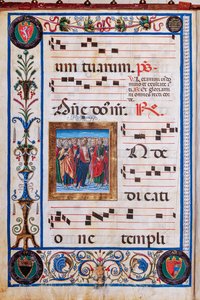 Biblioteca Piccolomini: libro corale, cod. 26.R, ff. 29v con “Cristo e tutti i Santi”, di Giovanni di Taldo da Unbekannter Künstler