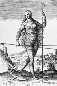 Donna Picta tatuata che porta armi