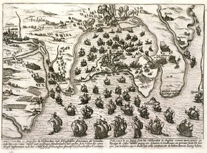 Piano del porto di Cadice nel 1596 al momento dell