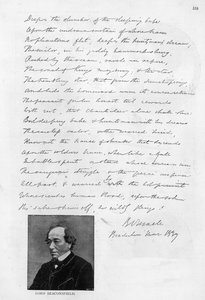 Poesia scritta da Disraeli da giovane da Unbekannt