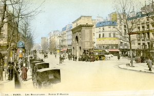 Porte Saint-Martin, Parigi, c. 1900 da Unbekannter Künstler