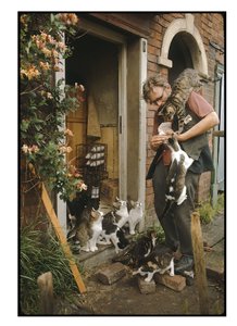Ritratto di George Seale, eccentrico inglese, circondato dai suoi gatti da Unbekannter Künstler