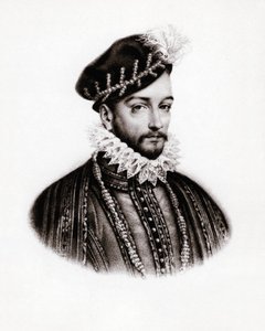 Ritratto di Carlo IX (1560-1574) Re di Francia, incisione da Unbekannter Künstler