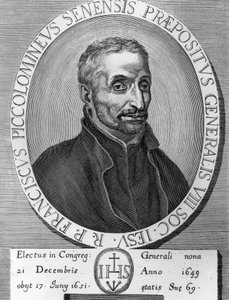 Ritratto di Francesco Piccolomini (1582-1651), gesuita italiano, Superiore Generale della Compagnia di Gesù dal 1649 al 1651, incisione