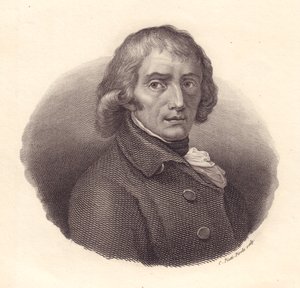 Ritratto del poeta italiano Giuseppe Parini (1729-1799), incisione su rame di Piotti da disegno di Andrea Appiani da William M. Timlin